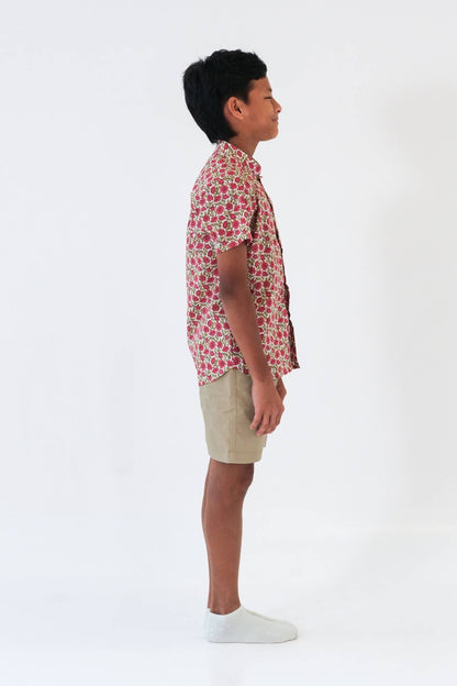 Red Azalea Liberty Mandarin Shirt