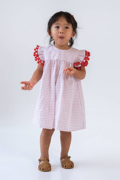 Red Grid Alison Baby Cheongsam