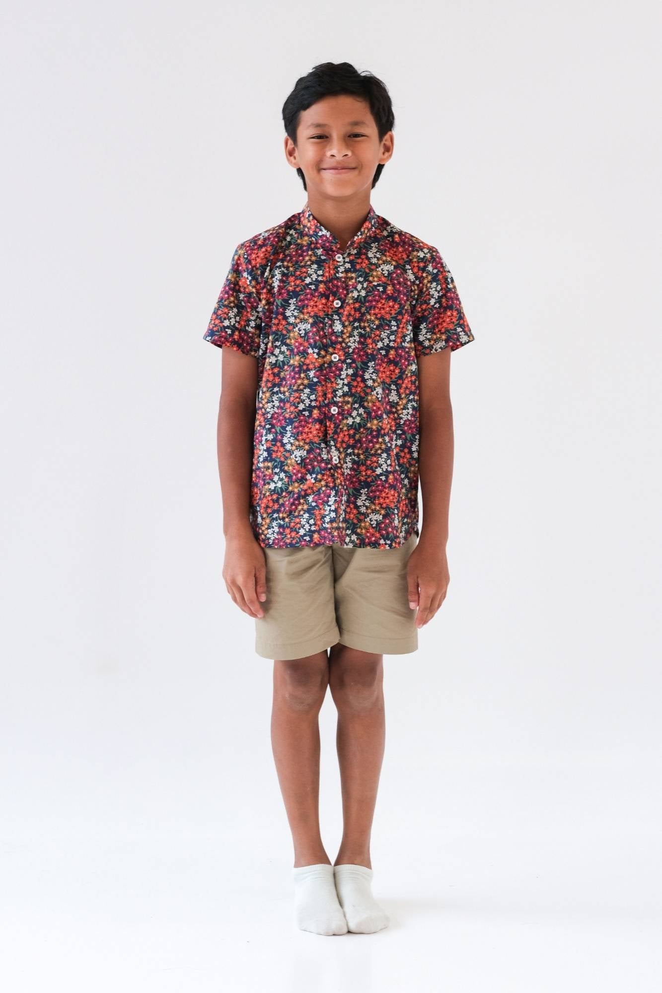 Sea Blossoms Liberty Mandarin Shirt