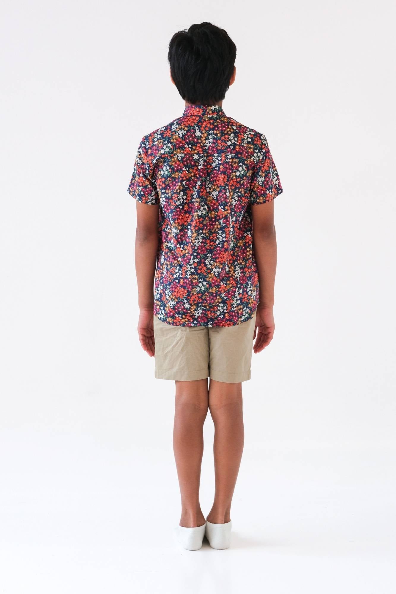 Sea Blossoms Liberty Mandarin Shirt