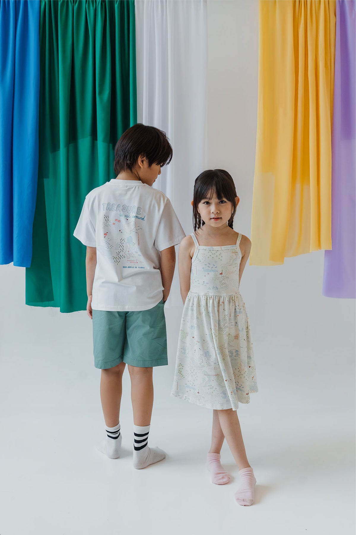 Treasure Map Straps Dress - Ivory