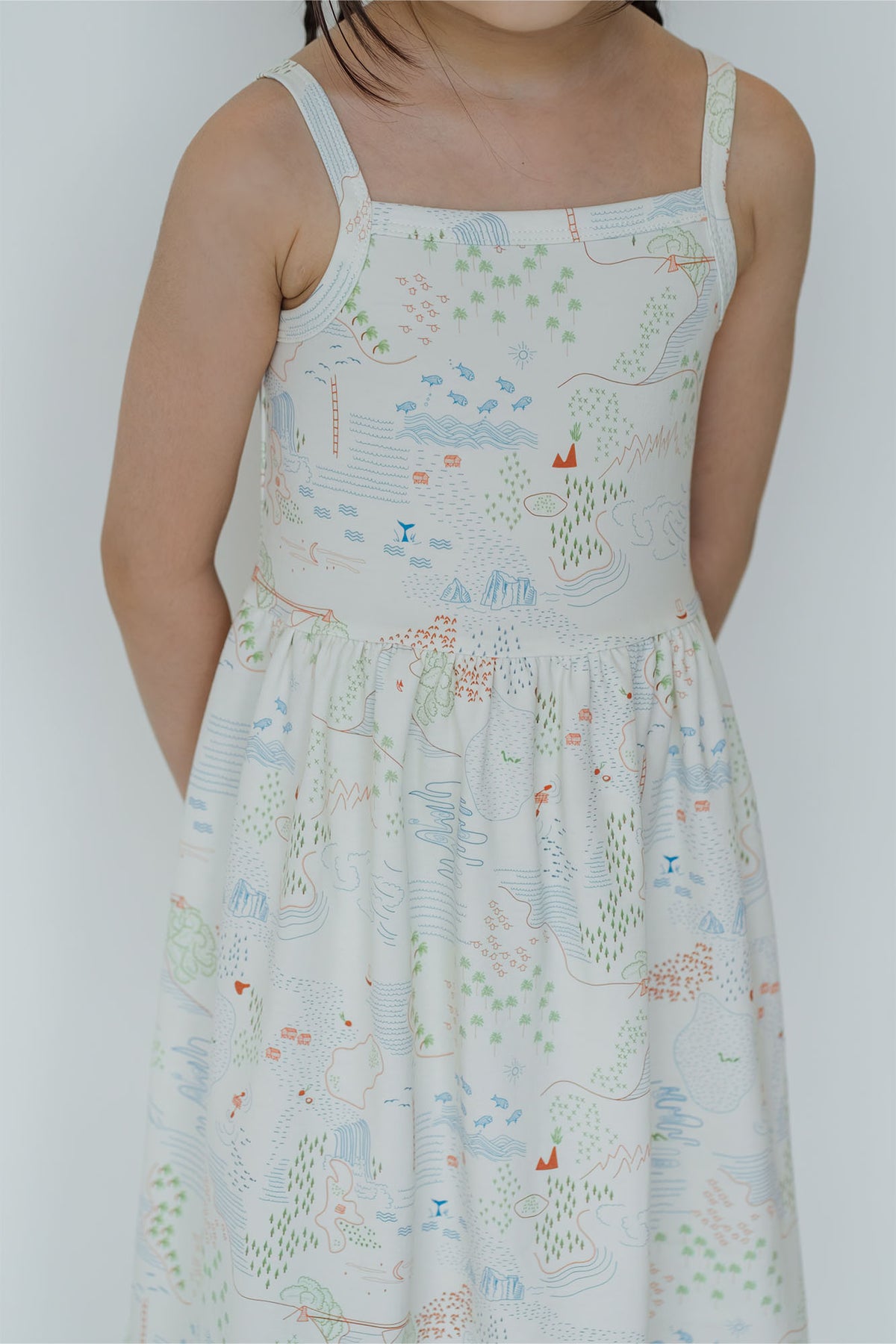 Treasure Map Straps Dress - Ivory