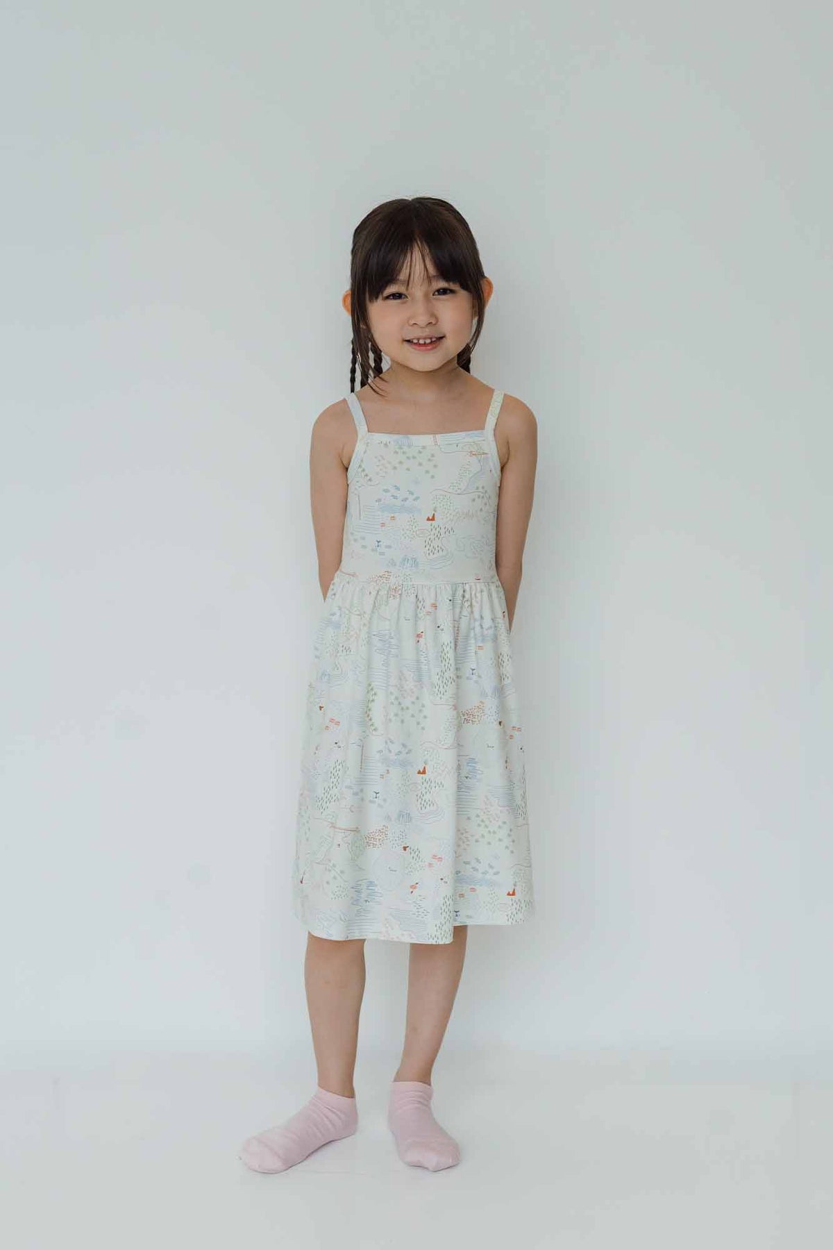 Treasure Map Straps Dress - Ivory