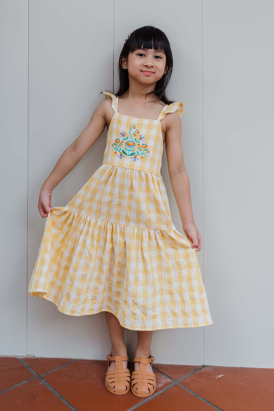 Yellow Check Freya Dress