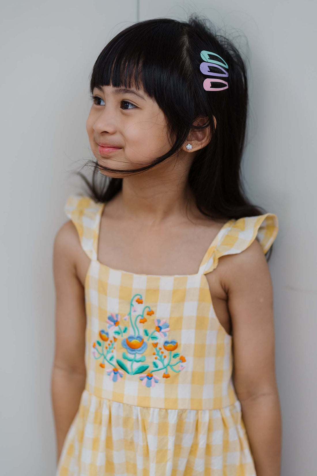 Yellow Check Freya Dress