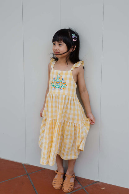 Yellow Check Freya Dress