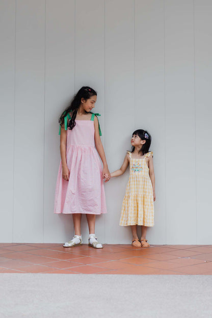 Yellow Check Freya Dress