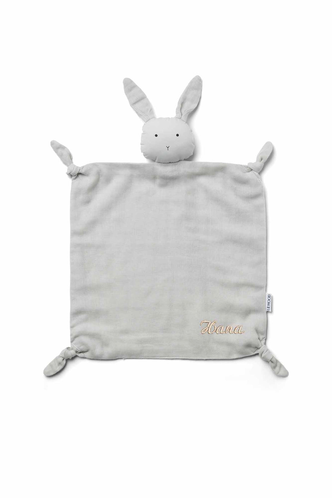 Personalisable Liewood Rabbit Dumbo Grey Agnete Cuddle Cloth