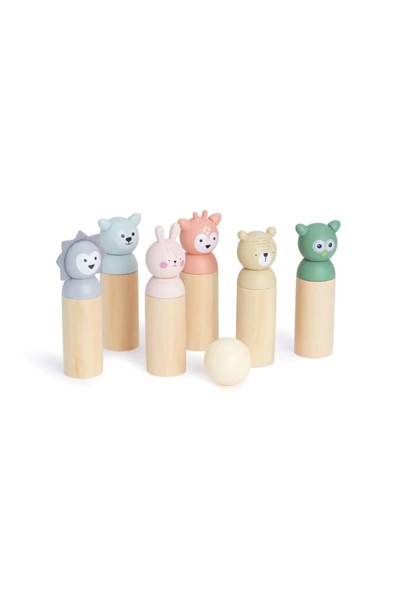 Bubble Wooden Animal Bowling Set