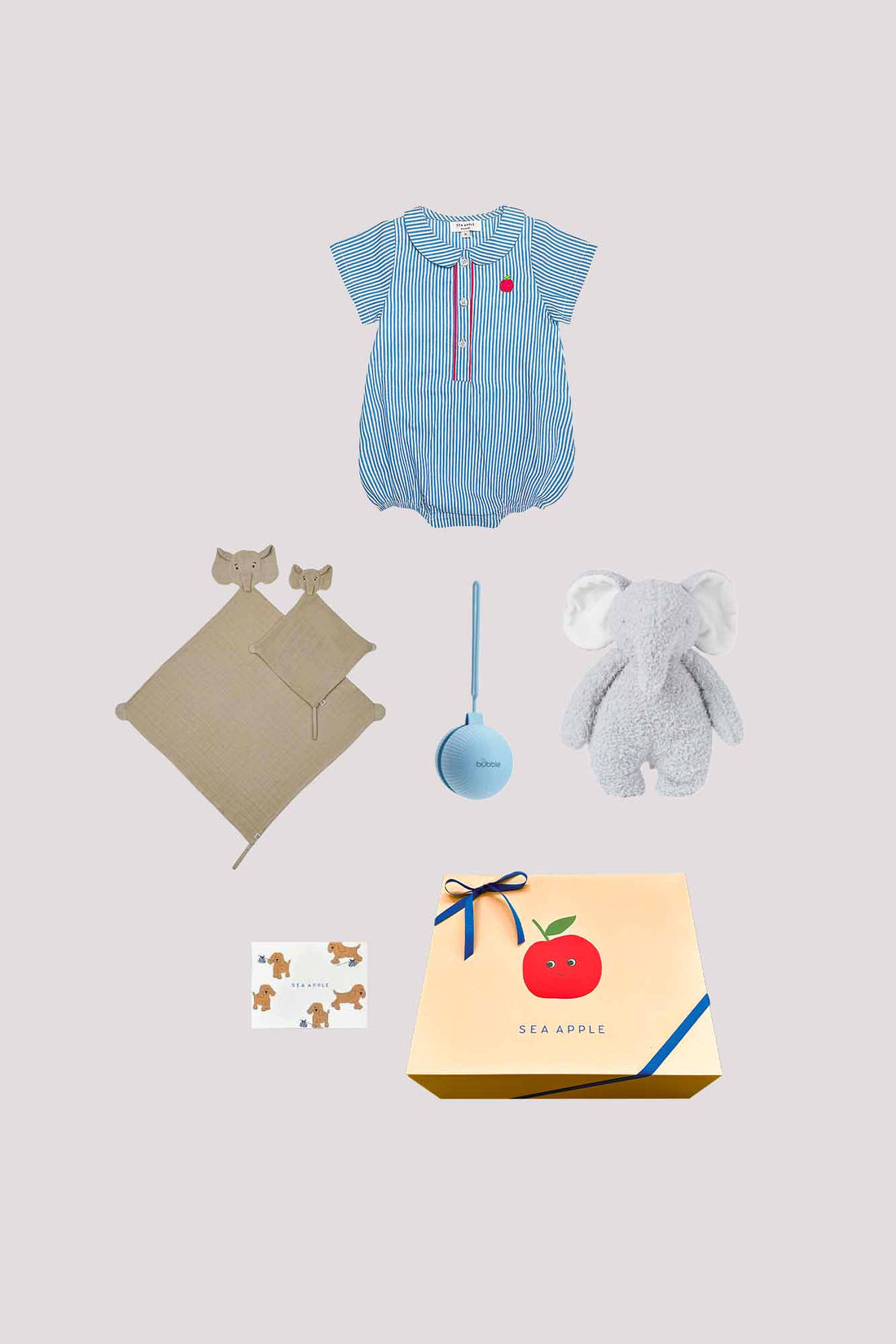 Personalisable Baby Boy Blue Stripes Gift Set