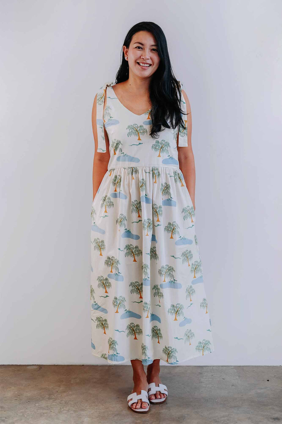 Cloud In Spring Ladies Shoulder Tie Dress