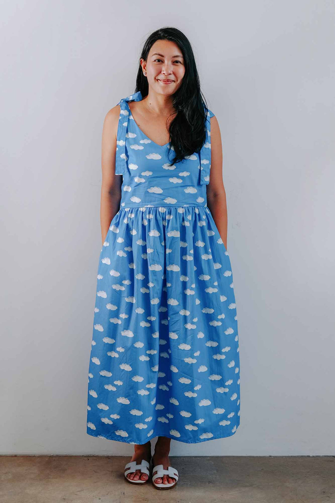 Blue Skies Ladies Shoulder Tie Dress