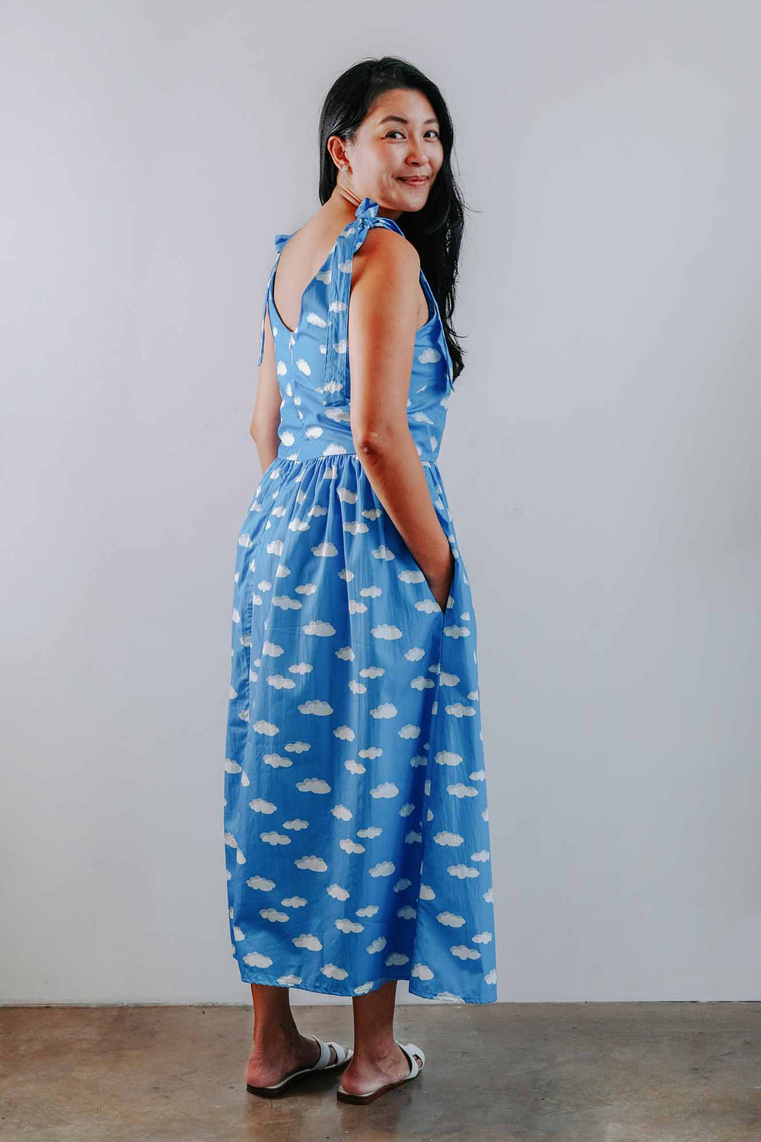 Blue Skies Ladies Shoulder Tie Dress