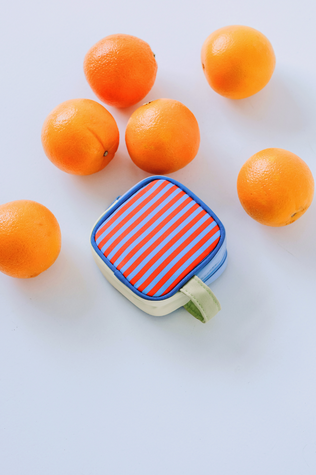 Personalisable Coral Stripe Block Pouch