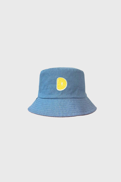 Kids Striped Denim Reversible Bucket Hat