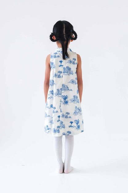 Blue Toile Alex Cheongsam