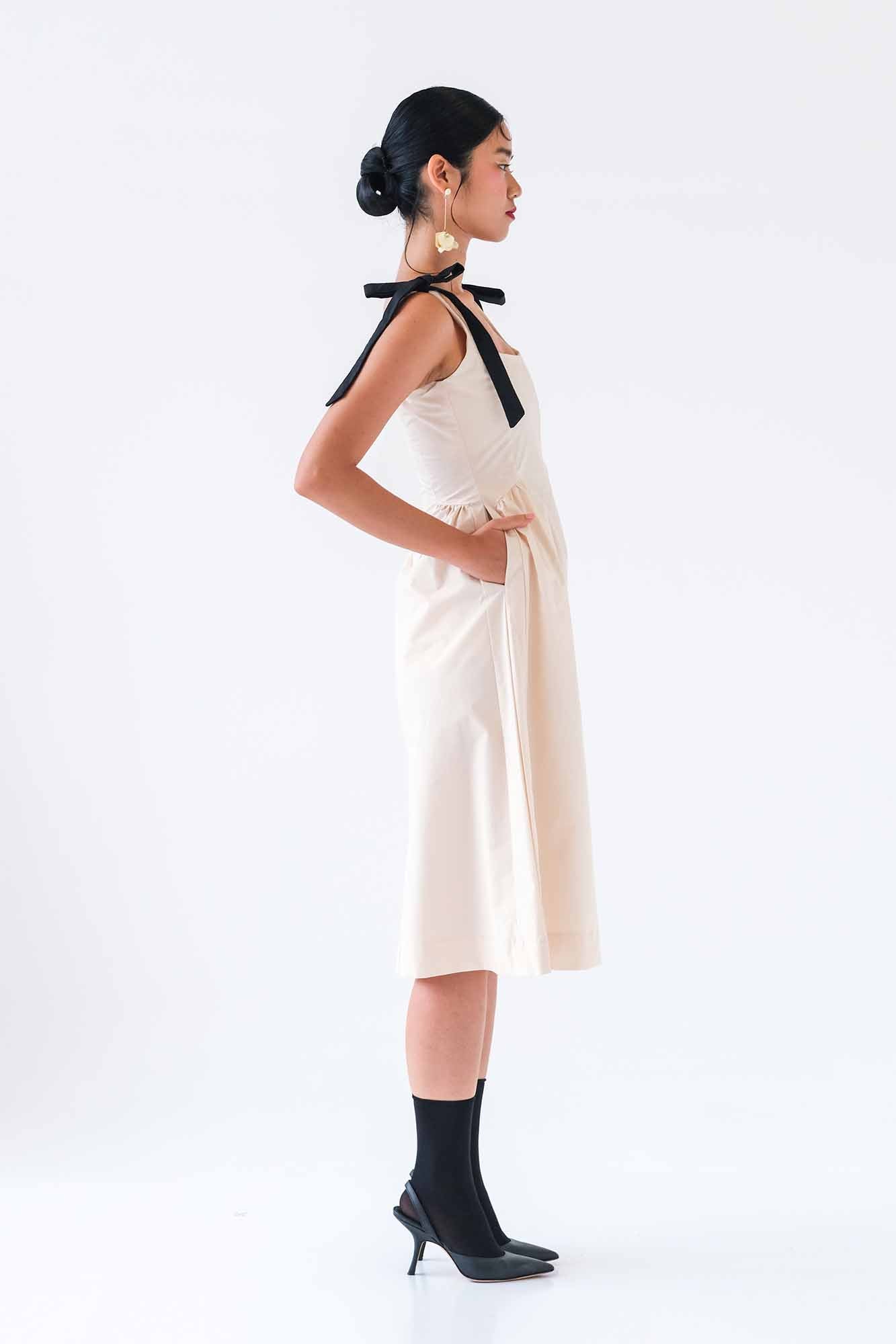 Foxglove Shoulder Tie Dress