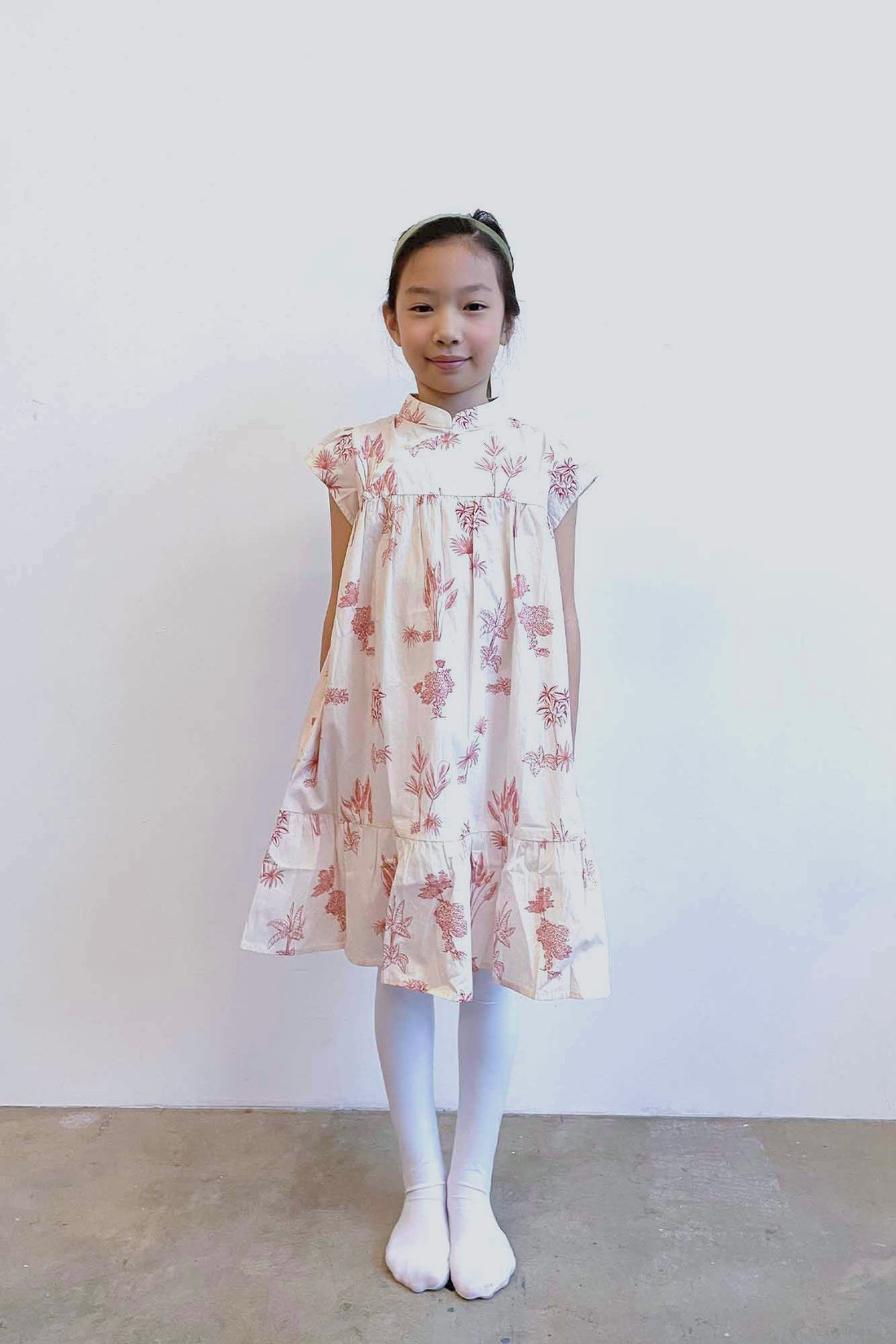 Red Botanical Daphne Cheongsam