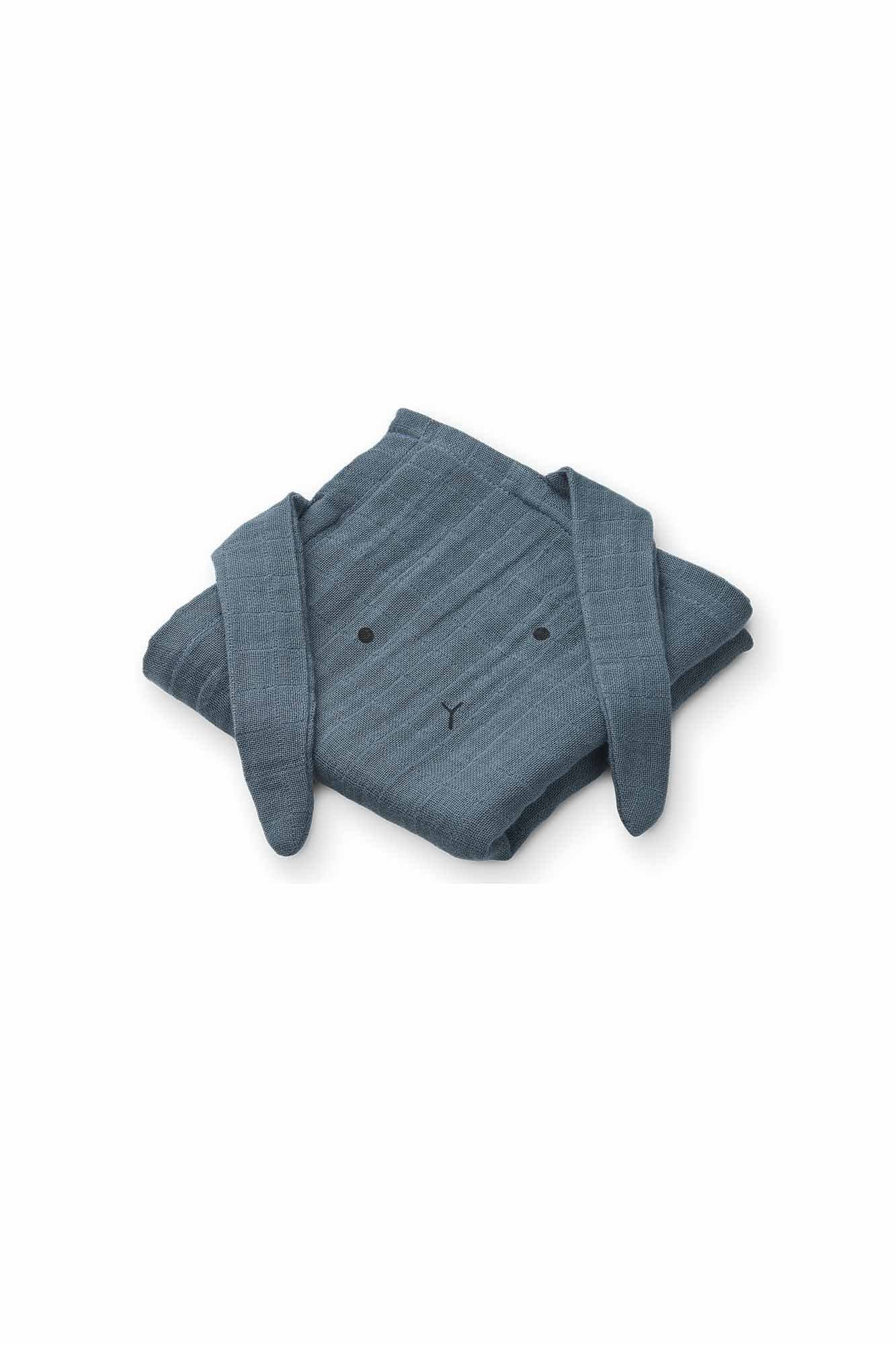 Liewood Rabbit Whale Blue Hannah Muslin Cloth 2-pack