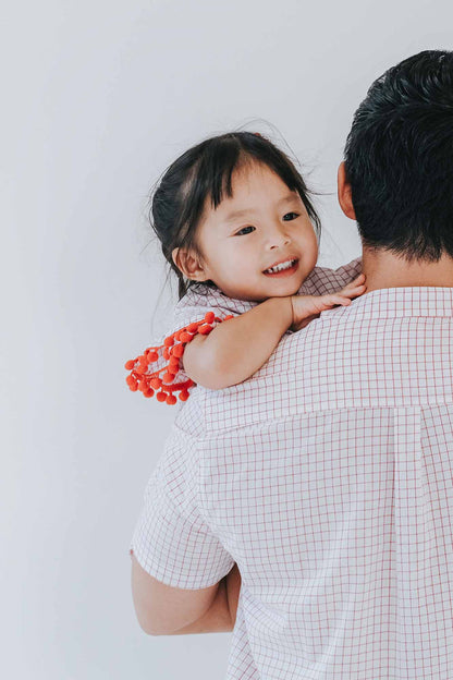 Red Grid Alison Baby Cheongsam