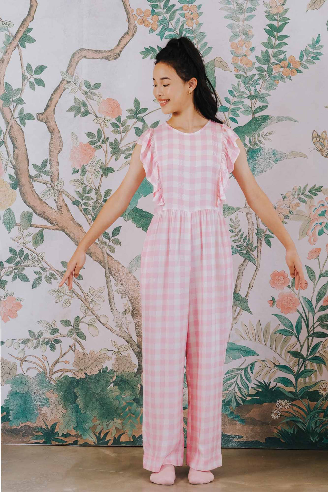 Pink Gingham Tweens Holly Jumpsuit