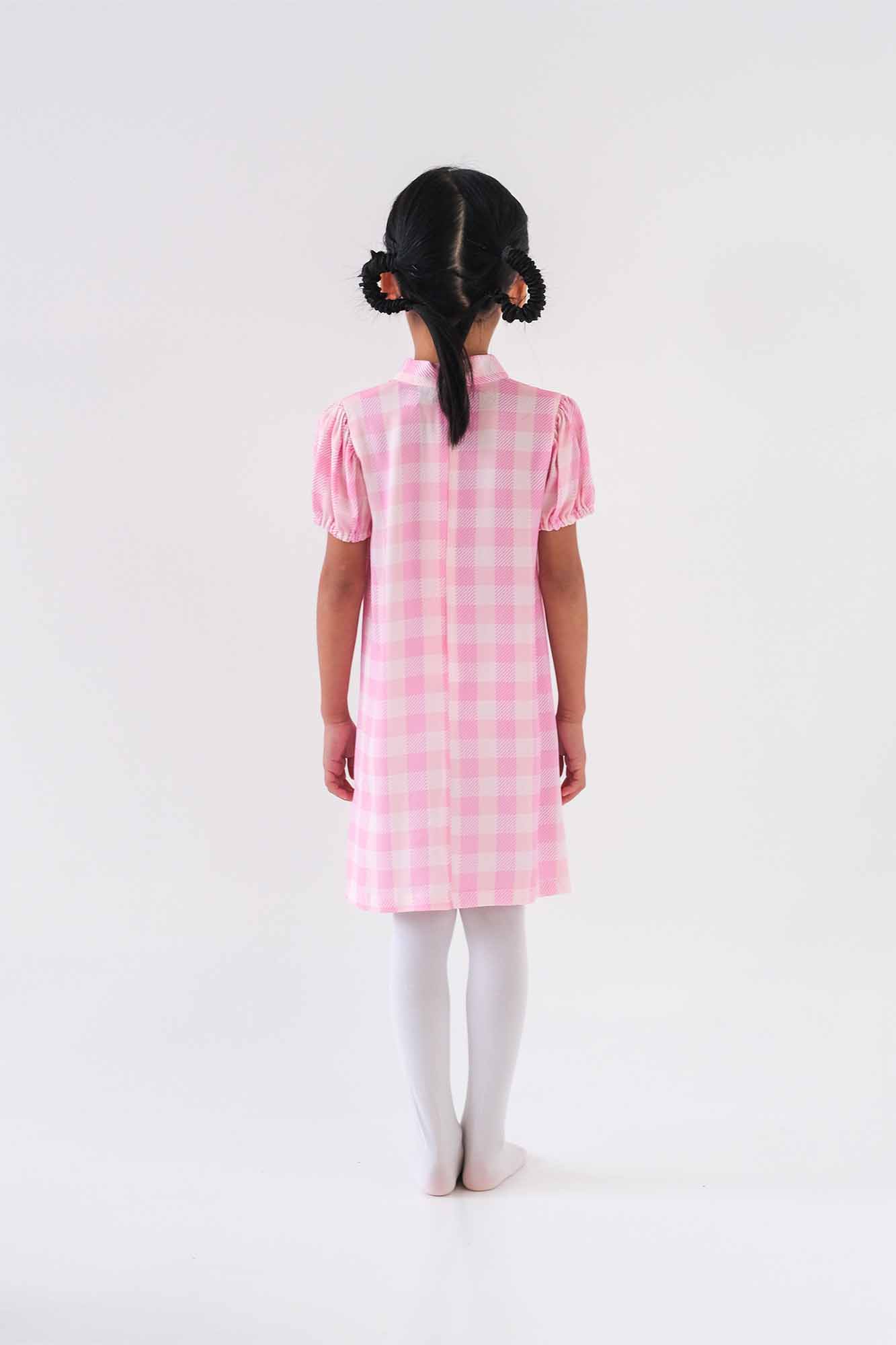 [Preorder] Pink Gingham Naomi Cheongsam