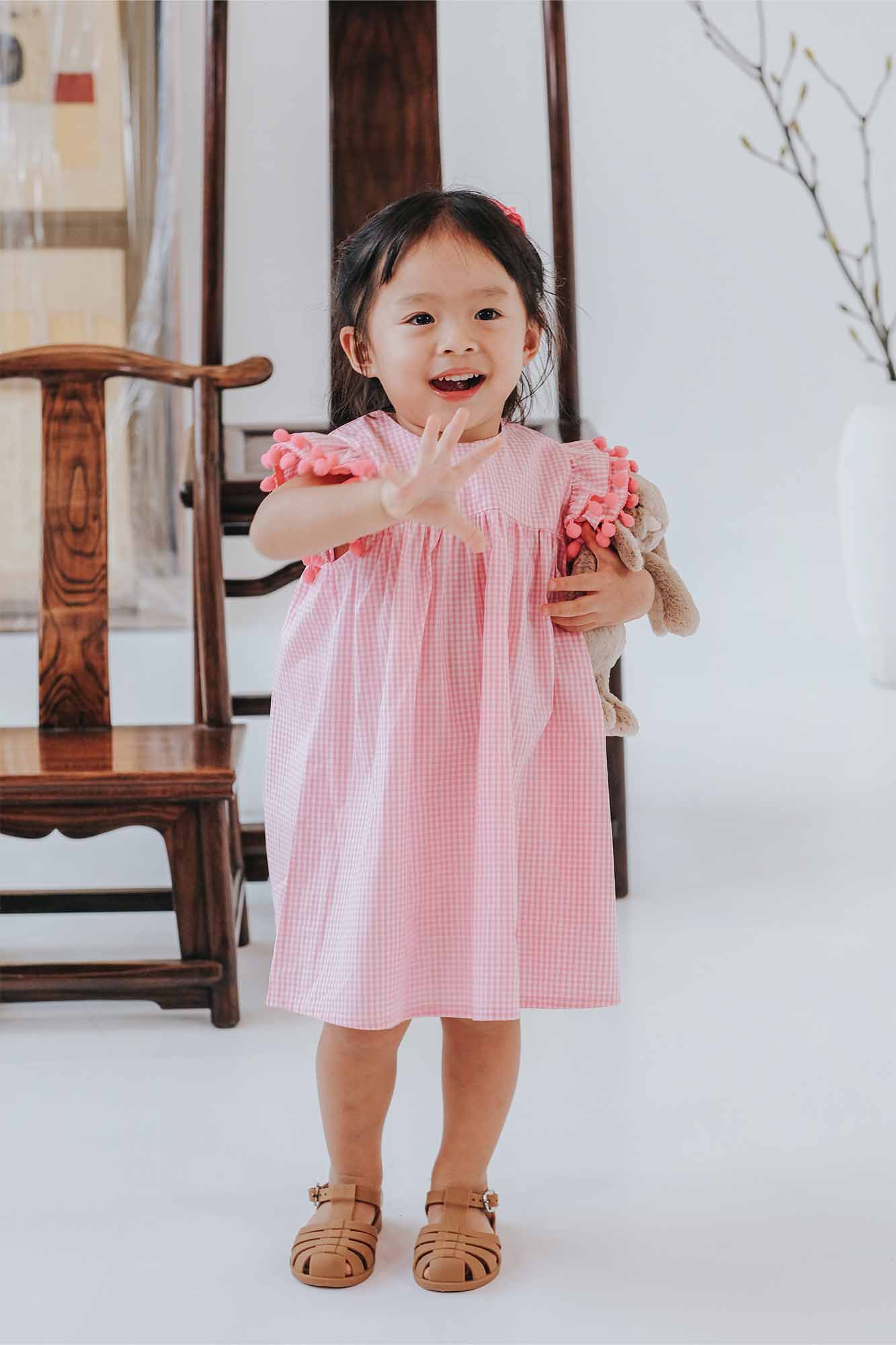 Pink Check Alison Baby Cheongsam