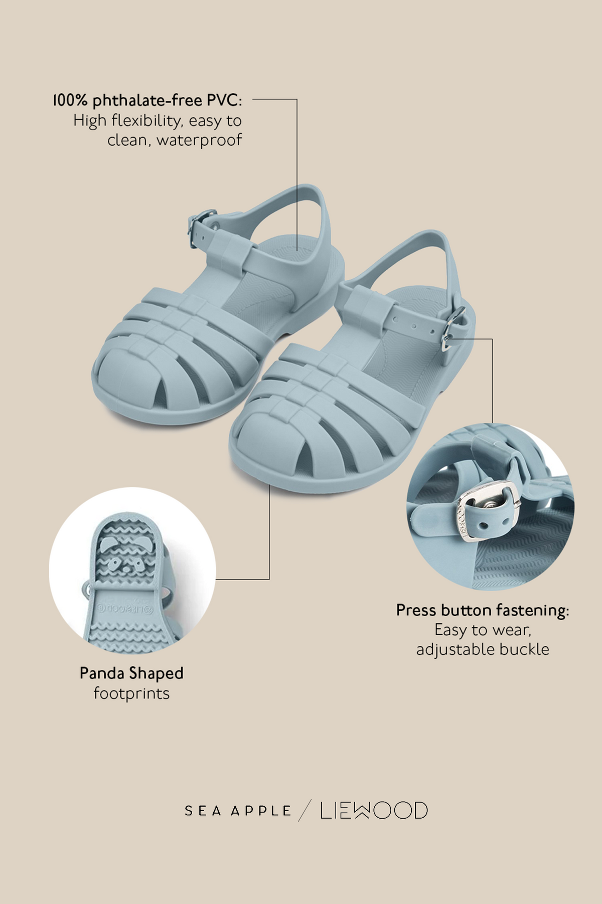 Liewood Sea Blue Bre Sandals – Sea Apple