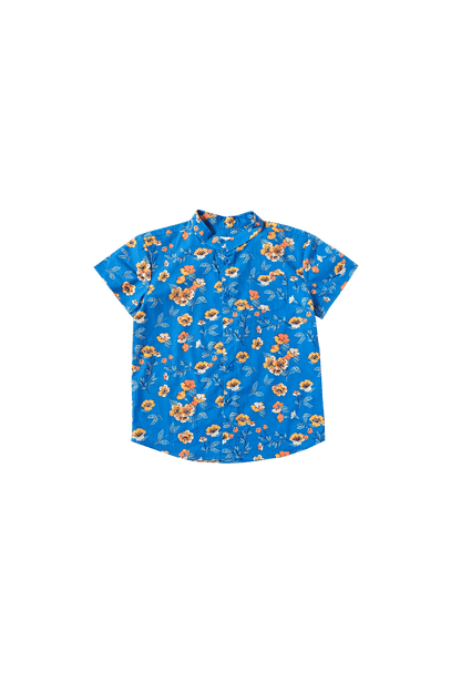Blue Chamomile Mandarin Shirt - Sea Apple