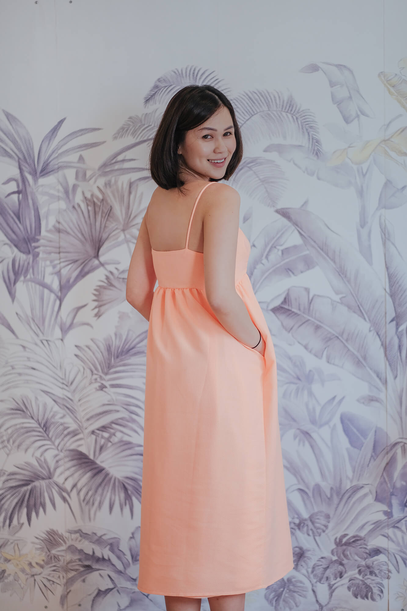 Fresh Orange Ladies Midi Dress - Sea Apple