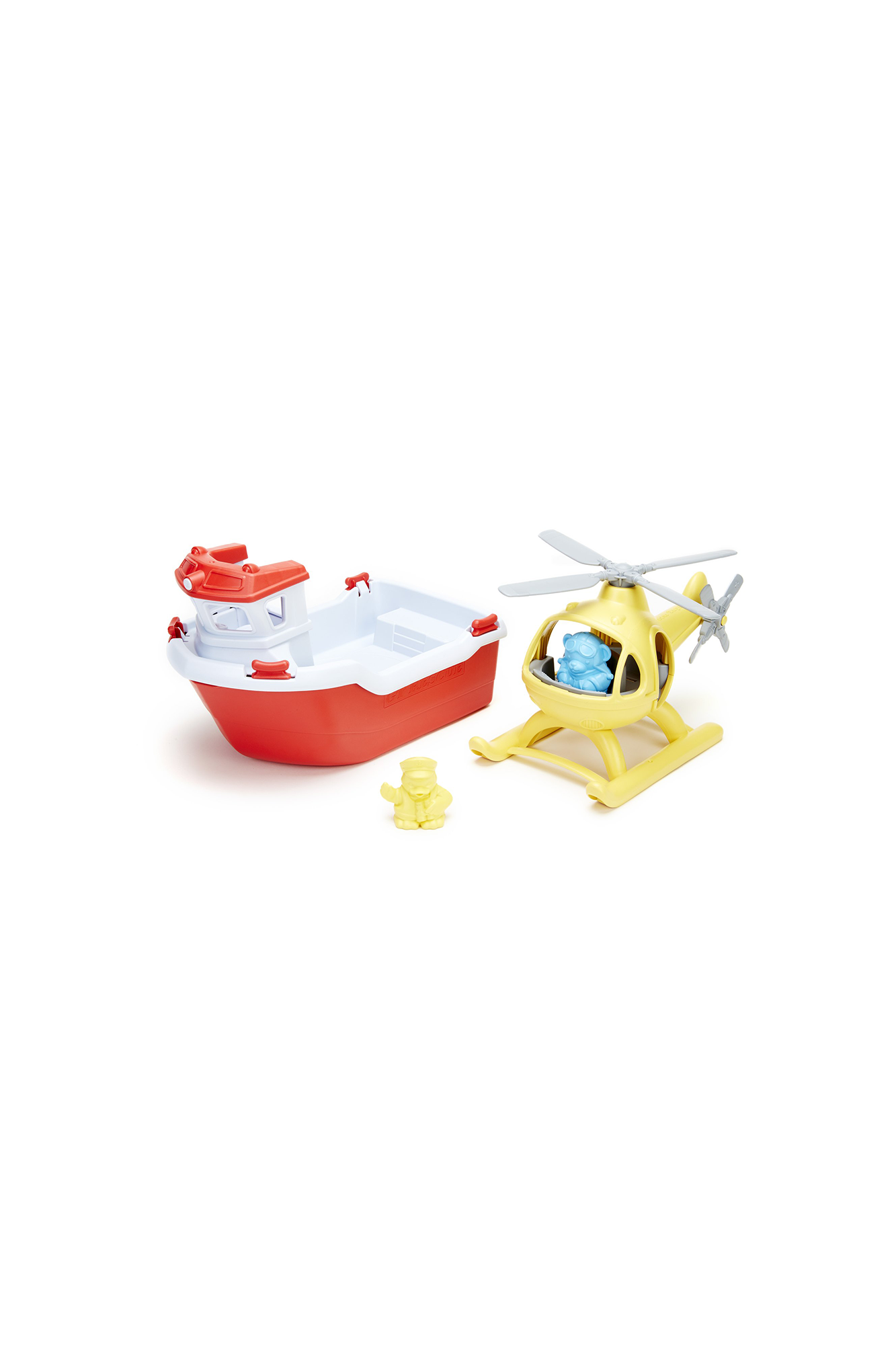 GREEN TOYS RESCUE BOAT &amp; HELICOPTER - Sea Apple