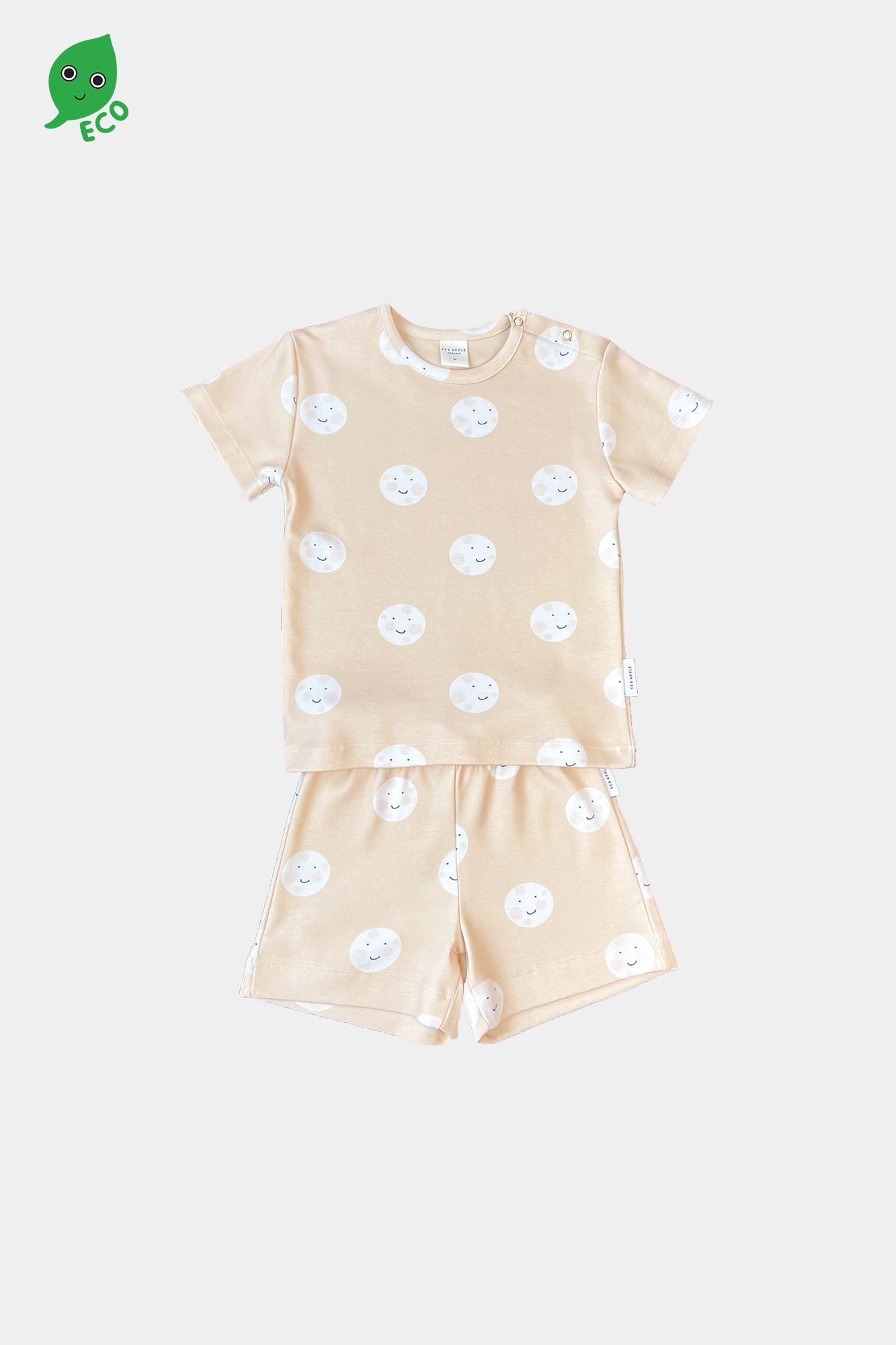 Happy Moon Beige Pyjamas Top &amp; Shorts Set