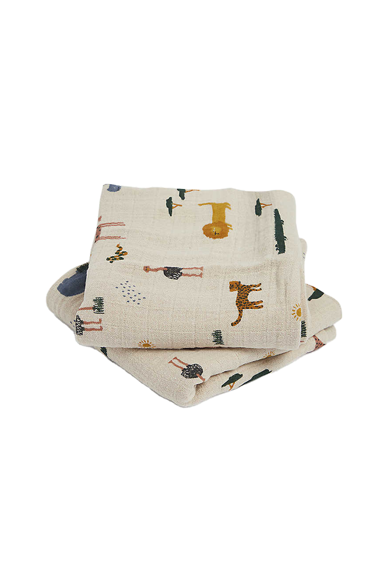 Personalisable Liewood Safari Sandy Mix Lewis Muslin Cloth 2-pack