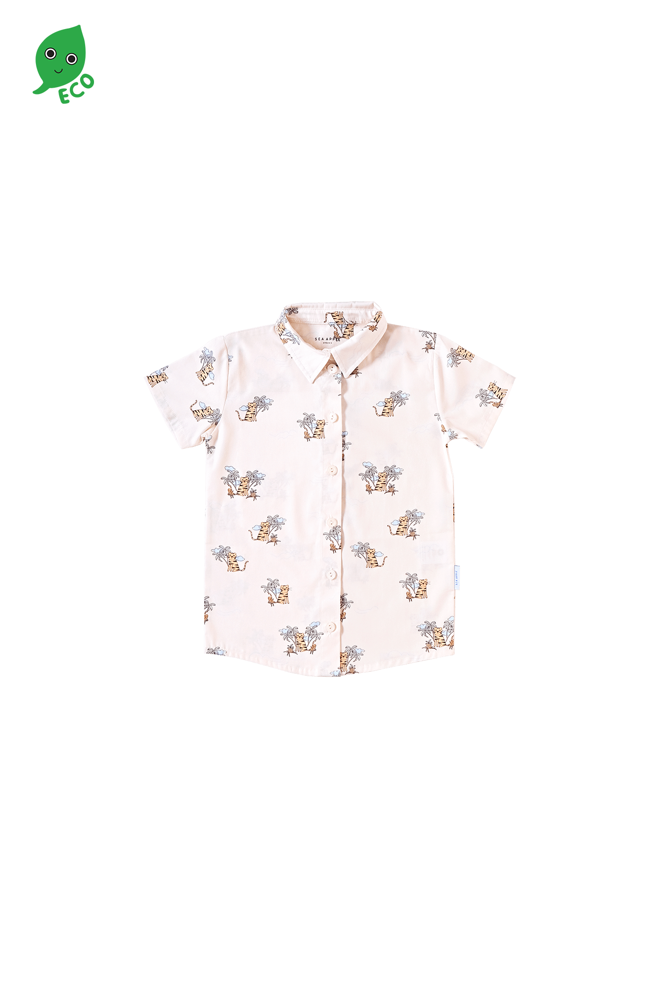 Mr Tropical Tiger Collared Shirt - Sea Apple