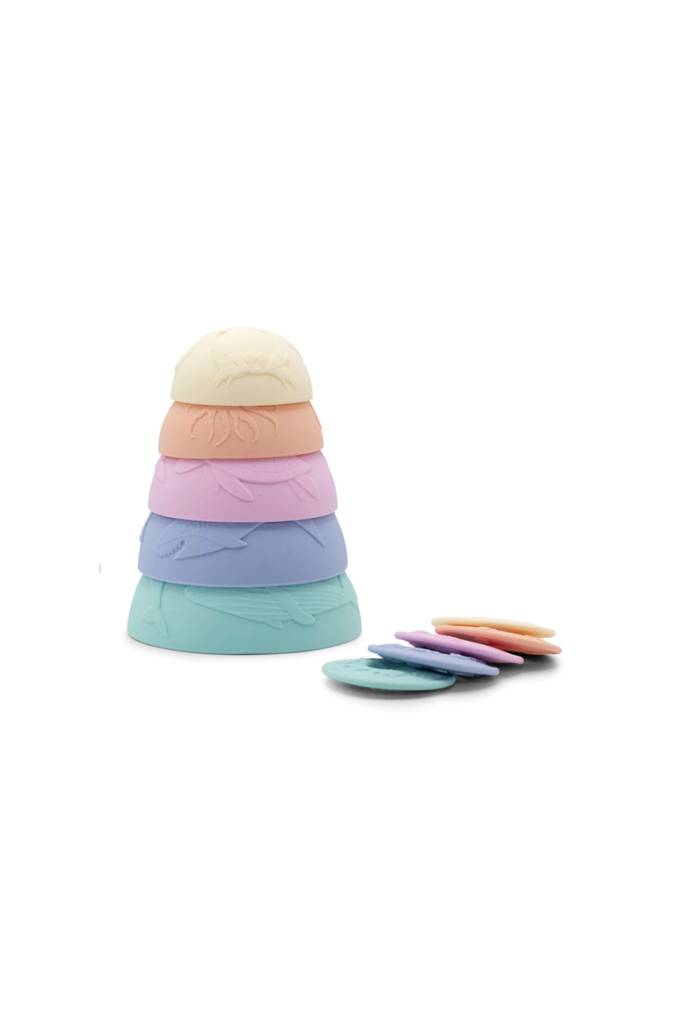 Jellystone Ocean Stacking Cups Pack of 5 - Rainbow Pastel