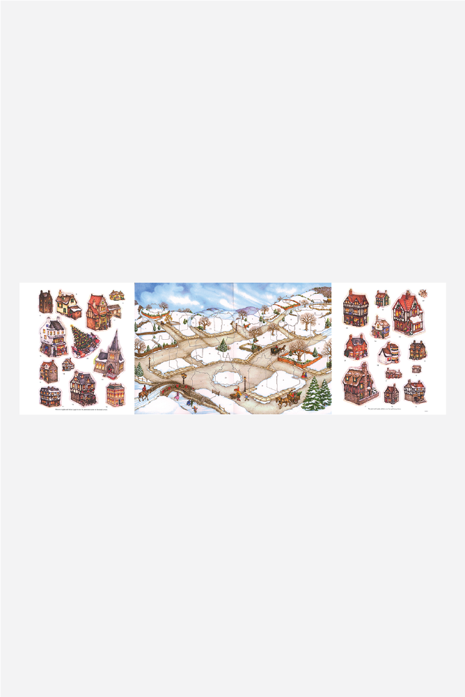 Old-Time Christmas Village Sticker Advent Calendar - Sea Apple