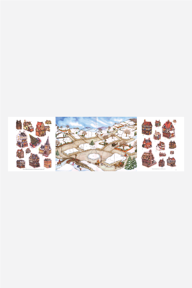 OldTime Christmas Village Sticker Advent Calendar Sea Apple