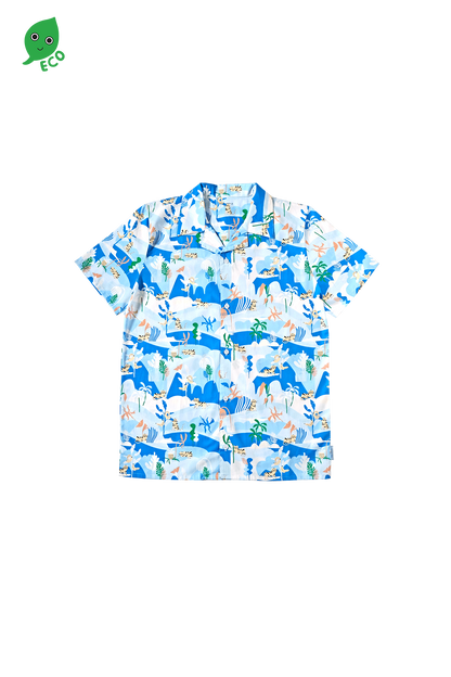 Tiger In The Forest Blue Adults Hawaiian - Sea Apple