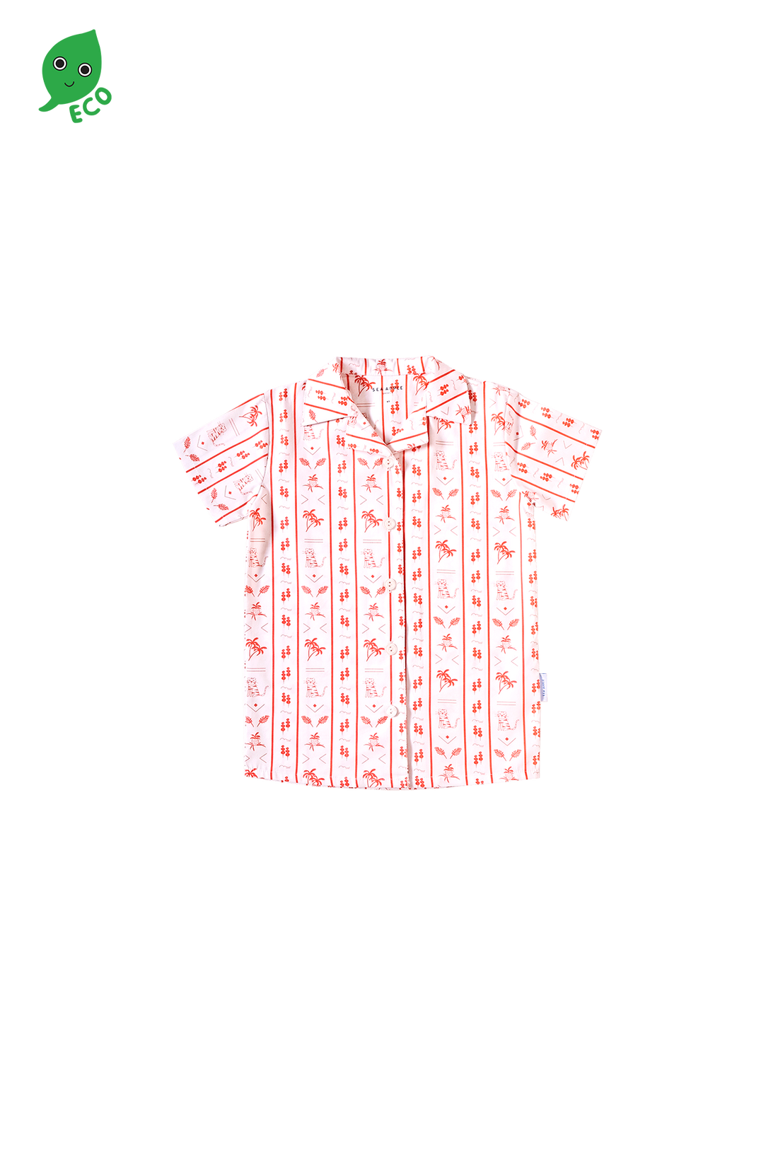 Tiger Stripe Blush Kids Hawaiian - Sea Apple