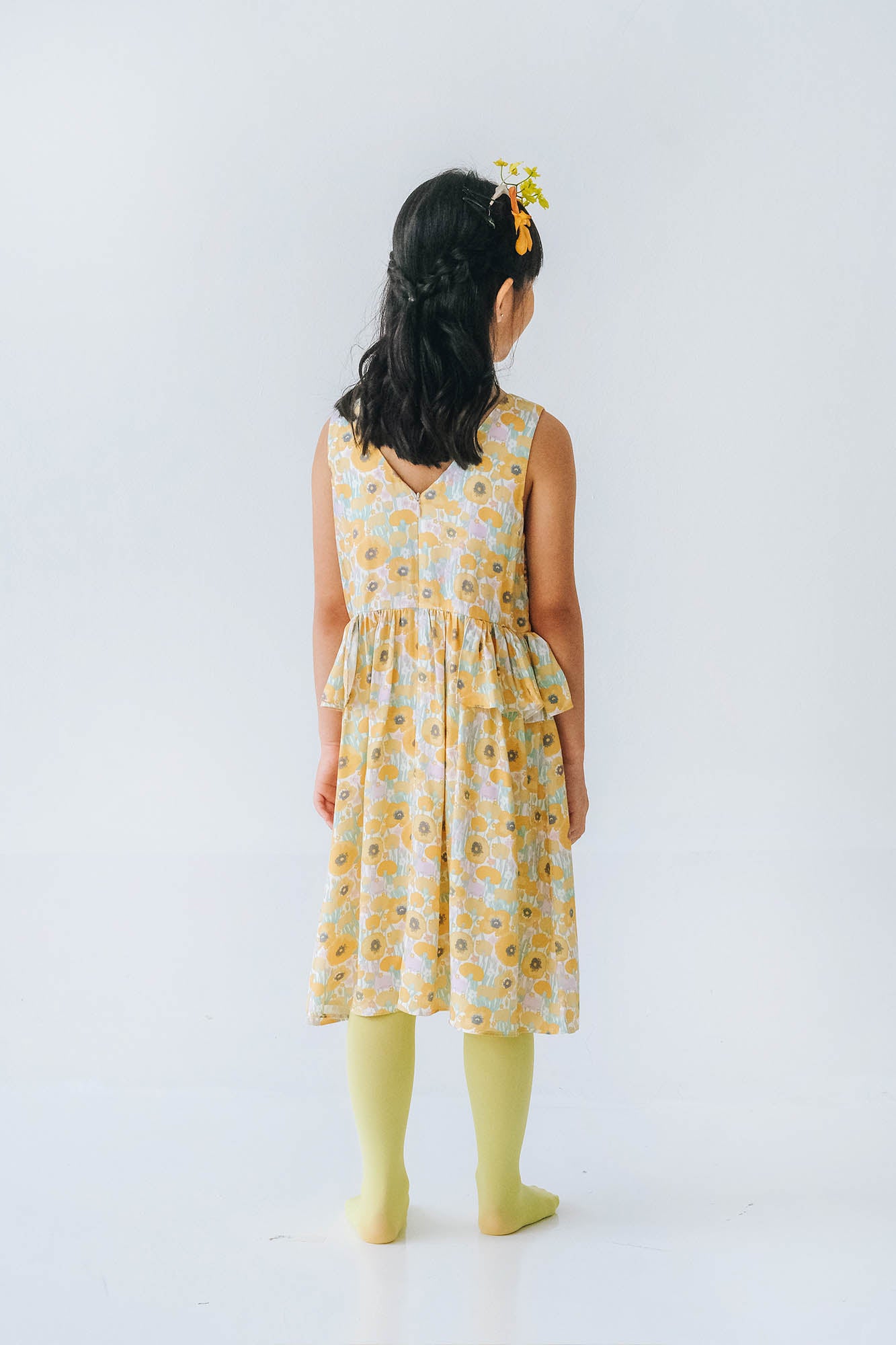 Golden Poppy V Neck Dress