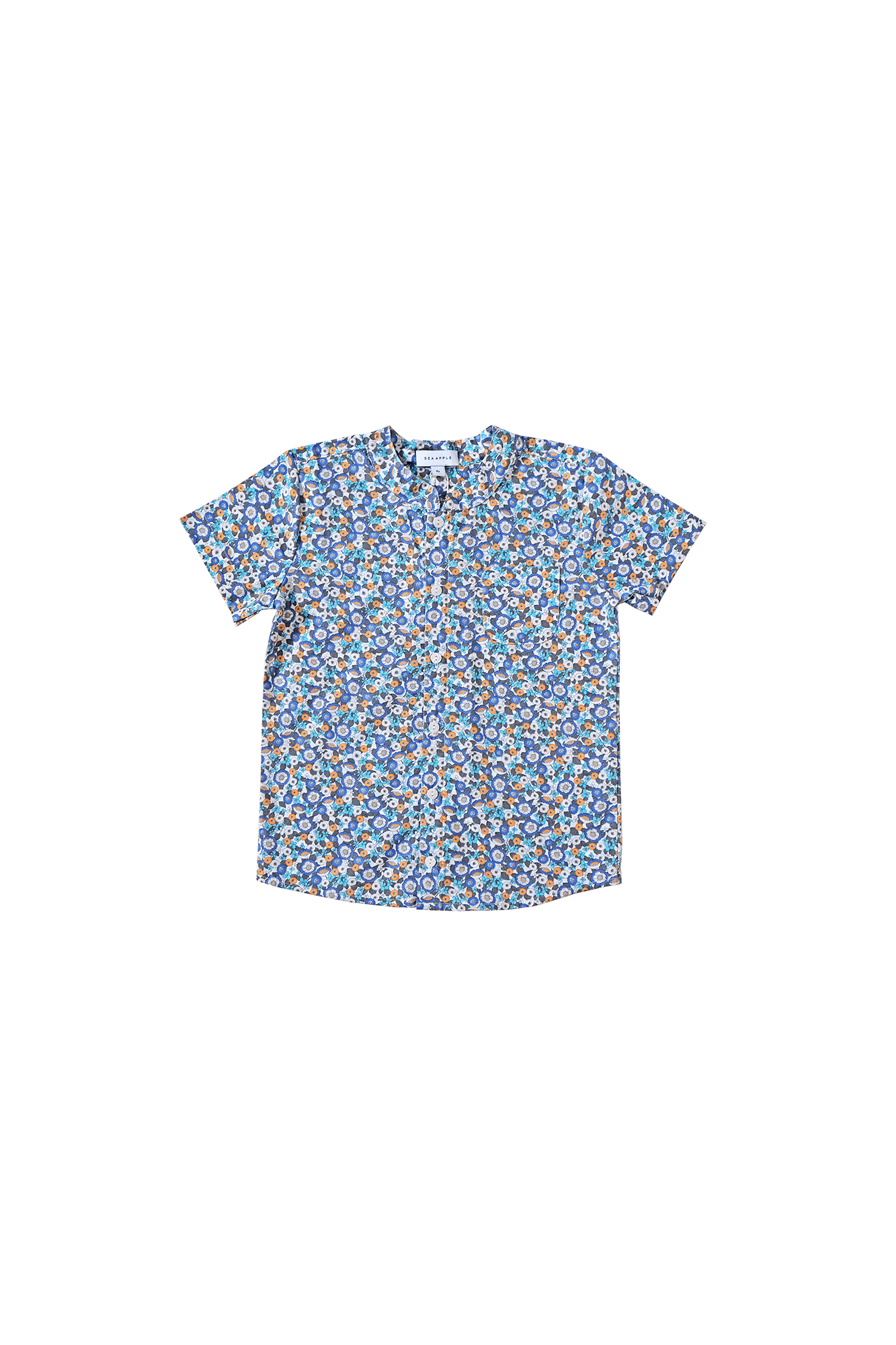 Blue Hawthorn Mandarin Shirt - Sea Apple