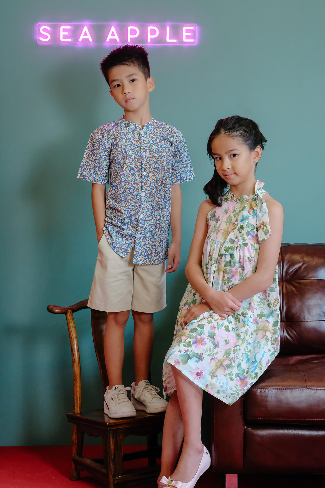 Blue Hawthorn Mandarin Shirt - Sea Apple