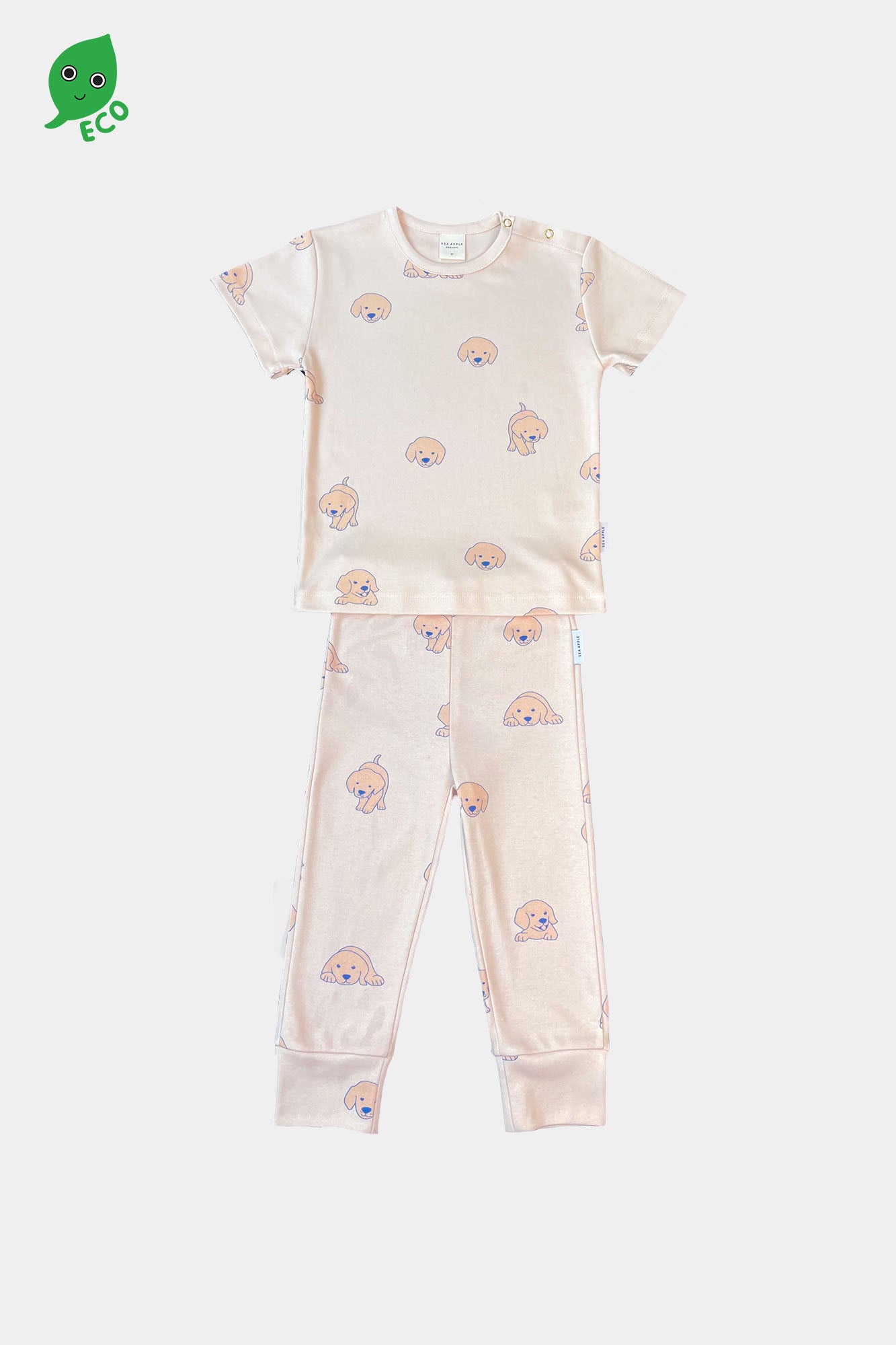 Puppy Cream Pyjamas Top &amp; Pants Set