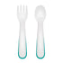 OXO TOT On-The-Go Plastic Fork & Spoon Set with Travel Case - Sea Apple